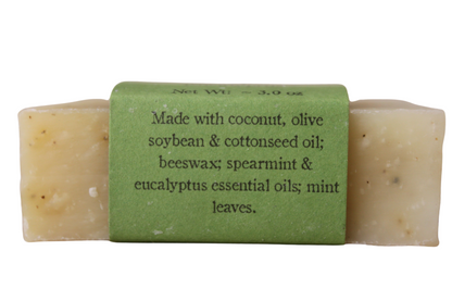 Spearmint and Eucalyptus Handmade Beeswax Soap Bar