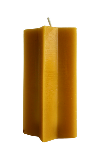 Beeswax Cylindrical 5 Pointed Star 6" Pillars