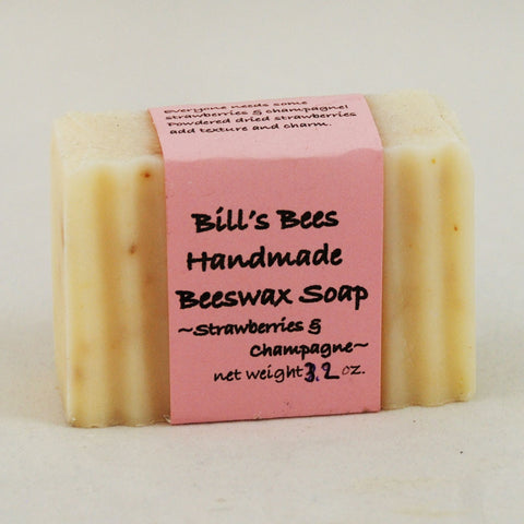 Strawberries and Champagne Handmade Beeswax Soap Bar
