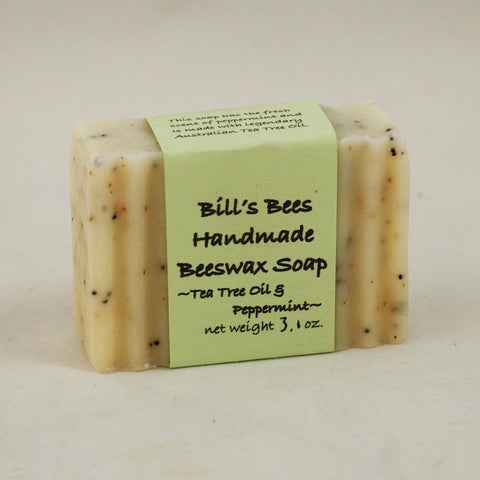 Tea Tree Oil and Peppermint Handmade Beeswax Soap Bar