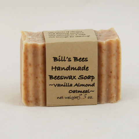 Vanilla Almond Oatmeal Handmade Beeswax Soap Bar